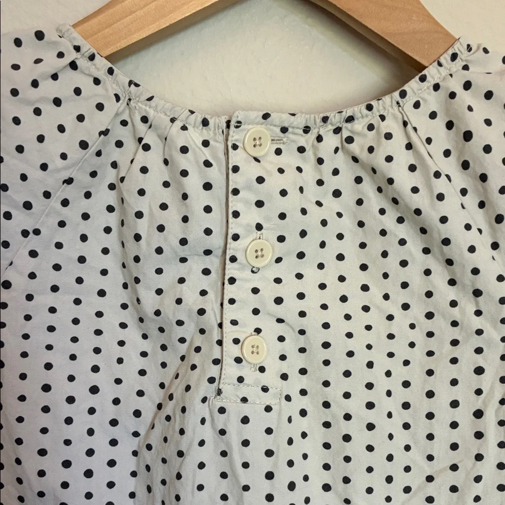 Hanna Andersson Girls Size 120 Cream & Black Polka Dot Dress